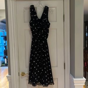 Organza like dress, Dress Barn, cowl neck, size 16, NWT-beautiful. Dark navy